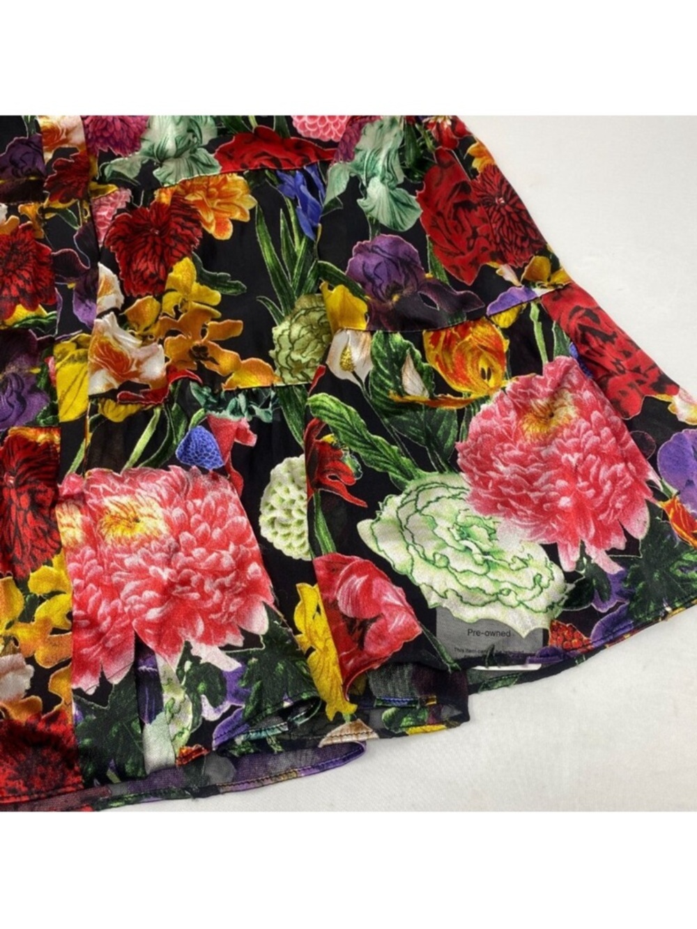 NWT Alice + Olivia Meeko Tiered Floral Shirt Dress Botanical Garden Size 8 - Picture 7 of 10